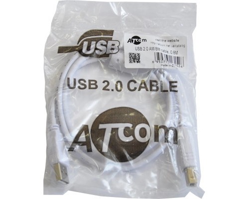 Кабель для принтера USB 2.0 AM/BM 0.8m Atcom (6152)