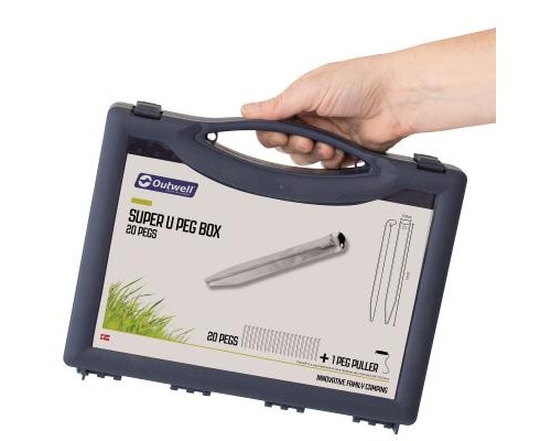 Комплект кілочків Outwell Super U Peg Box 24 см 20 шт Silver (928777)