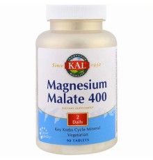 Мінерали KAL Магній Малат, Magnesium Malate, 400 мг, 90 таблеток (CAL-81309)
