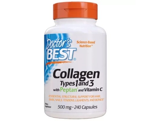 Вітамін Doctor's Best Колаген Типів 1 & 3 500мг, Peptan, 240 капсул (DRB-00263) Вітамін Doctor's Best Колаген Типів 1 & 3 500мг, Peptan, 240 капсул (DRB-00263)