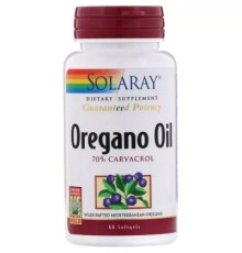 Трави Solaray Масло Орегано, 70% Карвакрол, 60 гелеві Капсул (SOR-41349)