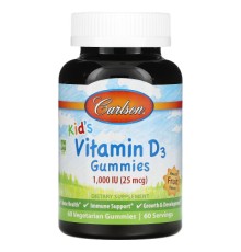 Вітамін Carlson Вітамін D3 Дитячий, 1000 МО, смак фруктів, Kid's Vitamin D3 (CAR-49430)