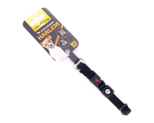 Нашийник для тварин GimDog Harlem нейлон 55-51 см/20 мм чорний (8009632058641)