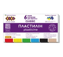 Пластилін ZiBi Classic 6 кольорів 120 г (ZB.6230)