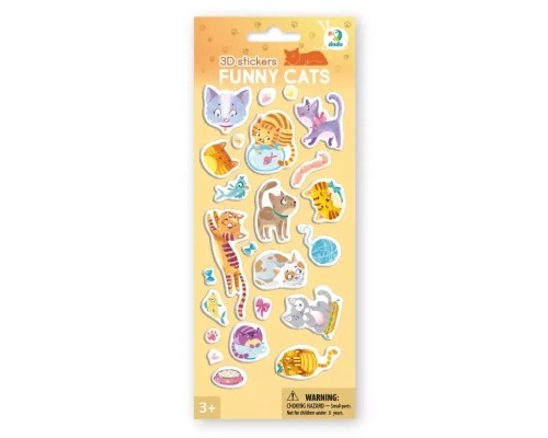 Стікер-наклейка DoDo 3D Кумедні котики (300845)