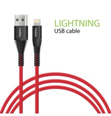 Дата кабель USB 2.0 AM to Lightning 1.2m CBRNYL1 Red Intaleo (1283126559471)