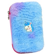 Пенал Cool For School 1 відділення з плюшем та аплікацією Блакитний (CF6514-blue)