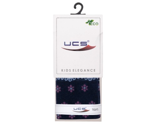 Колготки дитячі UCS Socks з квіточками (M0C0301-2289-86G-blue)