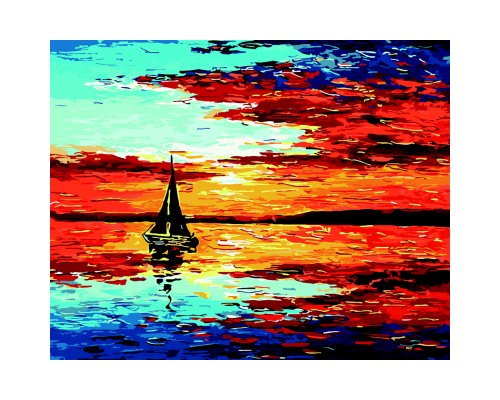 Картина по номерам ZiBi Парус на заході сонця. 40*50 см ART Line (ZB.64174)