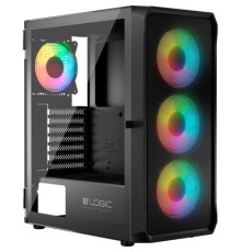 Корпус для ПК Logic concept PORTOS MESH+GLASS ARGB fans 4x120mm BLACK (AT-PORTOS-10-0000000-0002)