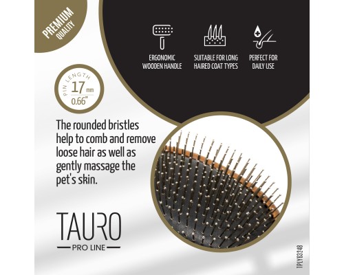 Гребінець для тварин Tauro Pro Line для собак великих порід 27х9х1 см (TPLY63248) Гребінець для тварин Tauro Pro Line для собак великих порід 27х9х1 см (TPLY63248)