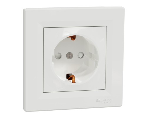 Розетка Schneider Electric ASFORA зі штор. біла (EPH2900221)