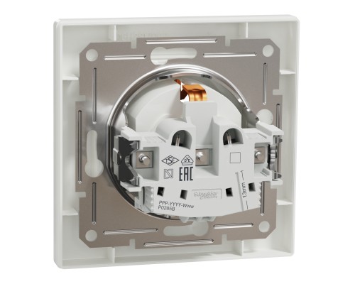 Розетка Schneider Electric ASFORA зі штор. біла (EPH2900221)