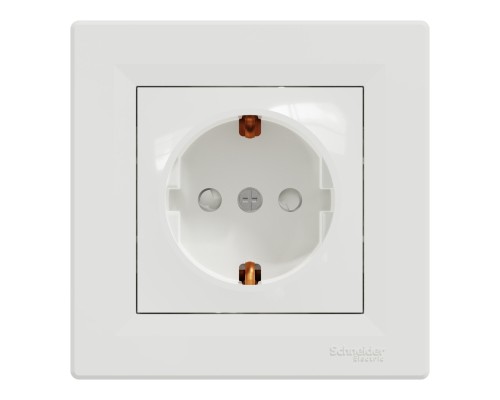 Розетка Schneider Electric ASFORA зі штор. біла (EPH2900221)