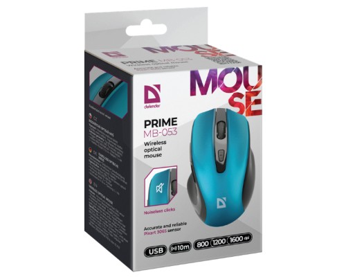 Мишка Defender Prime MB-053 Silent Wireless Turquoise (52054)