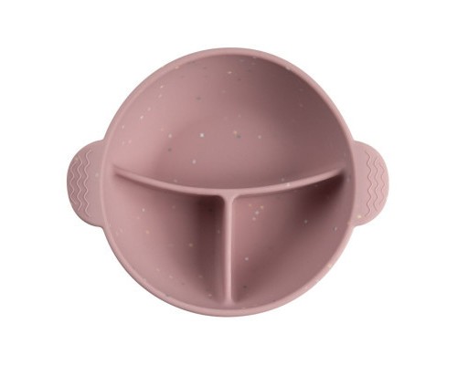 Тарілка дитяча Canpol babies DOTS силіконова на присосці з секціями, рожева (51/403_pin)