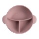 Тарілка дитяча Canpol babies DOTS силіконова на присосці з секціями, рожева (51/403_pin)