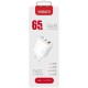 Зарядний пристрій Intaleo 65W GAN 2USB-C PD+USB-A QC 3.0 white (1283126559525)