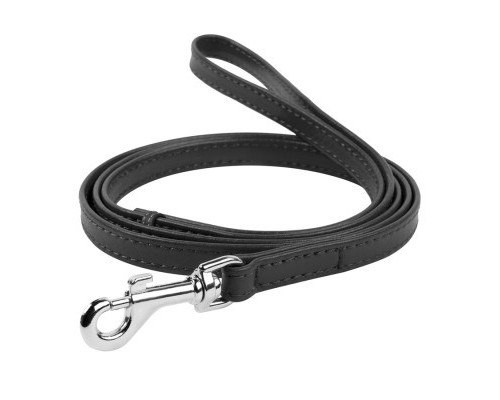 Повідок для собак WAUDOG Glamour шкіряний XS чорний (33721)