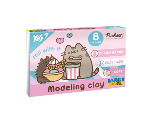 Пластилін Yes Pusheen 8 кольорів 160 г (540657)