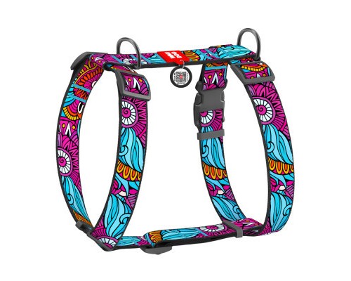 Шлея для собак WAUDOG Nylon анатомічна H-подібна з QR-паспортом 