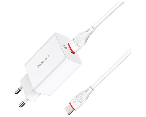 Зарядний пристрій BOROFONE BA21A Long journey single port QC3.0 charger set (Type-C) White (BA21ACW)
