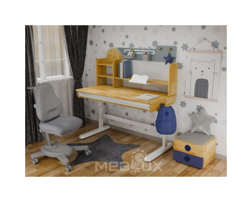 Парта з кріслом Mealux Timberdesk L (парта+кресло+тумба) (BD-690 L+ box BD 920-2 BL+Y-110 G)