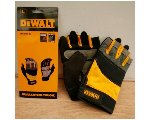 Захисні рукавиці DeWALT відкриті, розм. L/9, з накладками на долоні (DPG213L)