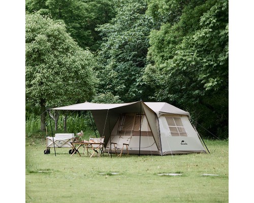 Намет Naturehike з навісом Village CNK2300ZP022 коричневий малий (6976023920172)