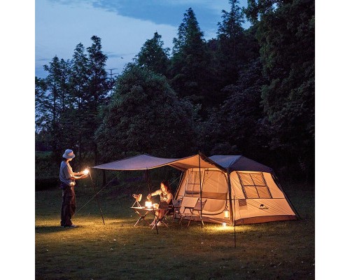 Намет Naturehike з навісом Village CNK2300ZP022 коричневий малий (6976023920172)