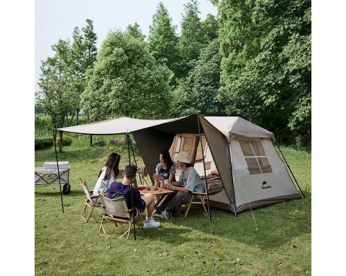 Намет Naturehike з навісом Village CNK2300ZP022 коричневий малий (6976023920172)