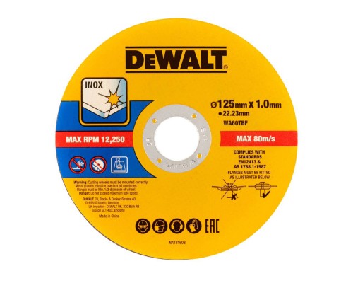 Круг відрізний DeWALT FASTCUT, 125x1x22,23 мм., 50 шт, бокс (DT20598)