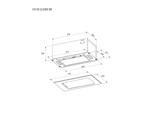 Витяжка кухонна Pyramida CX 52 (1100) SR GWH