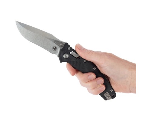 Ніж Microtech Amphibian Stonewash Black (137RL-10FLGTBK)