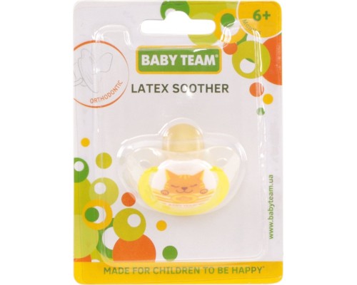 Пустушка Baby Team Ортодонтична 6 м+ Котик (4824428032025)