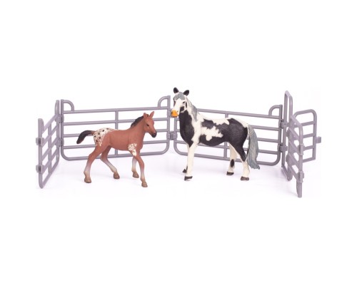 Фігурка Kids Team набір Ферма кінь Американський пейнтхорс, ч/б забарвлення з лошам (Q9899-X5_1)
