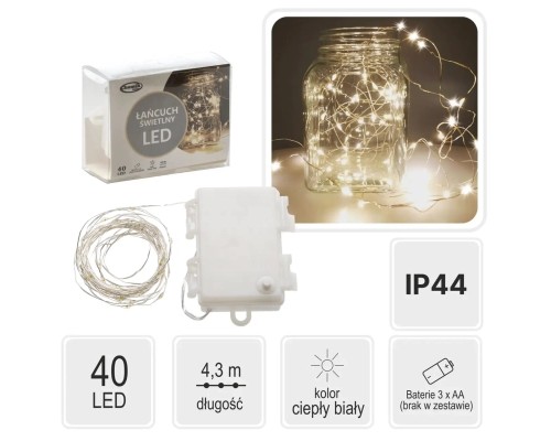 Гірлянда Chomik Струна 4.3 м 40 LED Теплий білий (5900779802643)