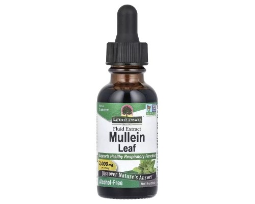 Вітамінно-мінеральний комплекс Nature's Answer Коров'як у краплях, без спирту, 2000 мг, Mullein Leaf, 30 мл (NTA-00648)