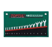Ключ Toptul ріжковий 15 шт. 3,2-14мм 15 ° х75 ° (GRAJ1501)