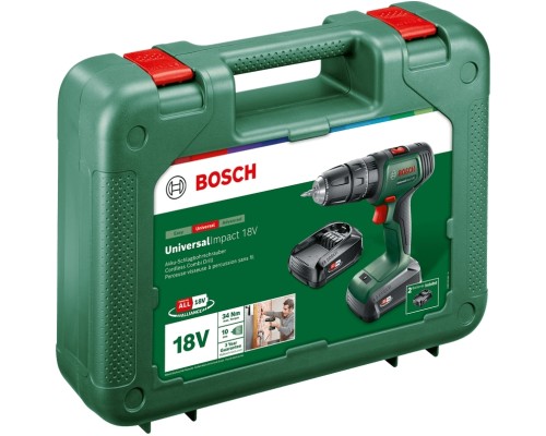 Шуруповерт Bosch UniversalImpact 18В 2х1.5Агод 20Нм 0-4400-1450обхв кейс ЗП 1.3кг (0.603.9D4.102)