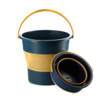 Відро складне СИЛА силіконове 4,6 л orange-black (961001)