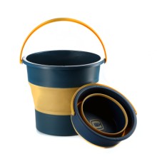 Відро складне СИЛА силіконове 4,6 л orange-black (961001)