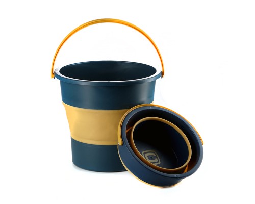 Відро складне СИЛА силіконове 4,6 л orange-black (961001)