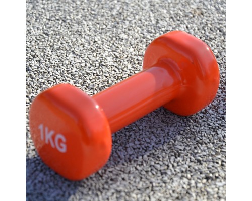 Гантель PowerPlay PP_4103 вінілова 1 кг Помаранчева (PP_4103_1kg)