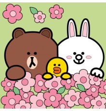 Картина по номерам Santi Лайн Френдс Браун Саллі та Коні у квітах 25х25см (955369)