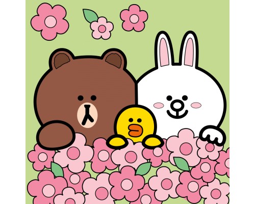 Картина по номерам Santi Лайн Френдс Браун Саллі та Коні у квітах 25х25см (955369)