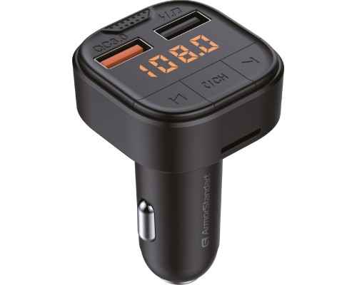 FM модулятор Armorstandart ASF1 18W QC3.0 2xUSB black (ARM82826) 