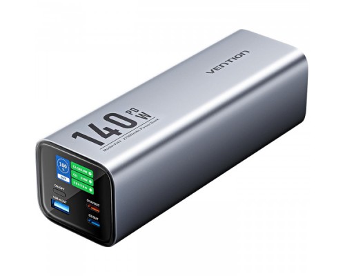 Батарея універсальна Vention 27000mAh 140W 5A PD, QC/3.0, 2xUSB-C, USB-A, LED Display, Gray (FHVH0)