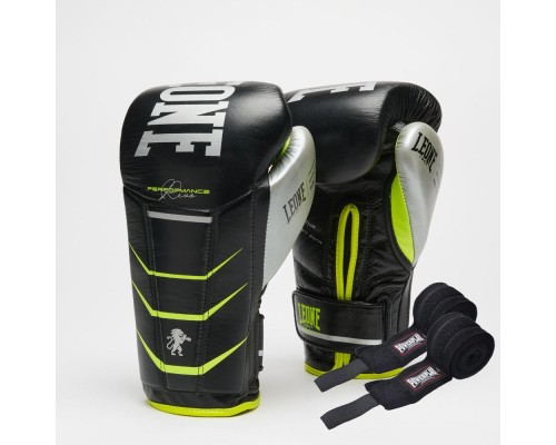 Боксерські рукавички Leone GN110F Revo Fluo Black 14 унцій (GN110F_Black_14oz)