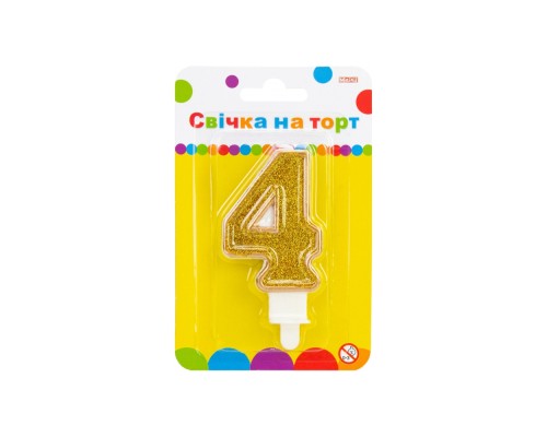 Свічка Maxi золотиста двостороння з блискітками 